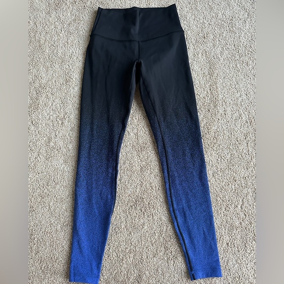 Lululemon Wunder Under Tight Ombré Blue Speckle Leggings (size 6) - Picture 2 of 6